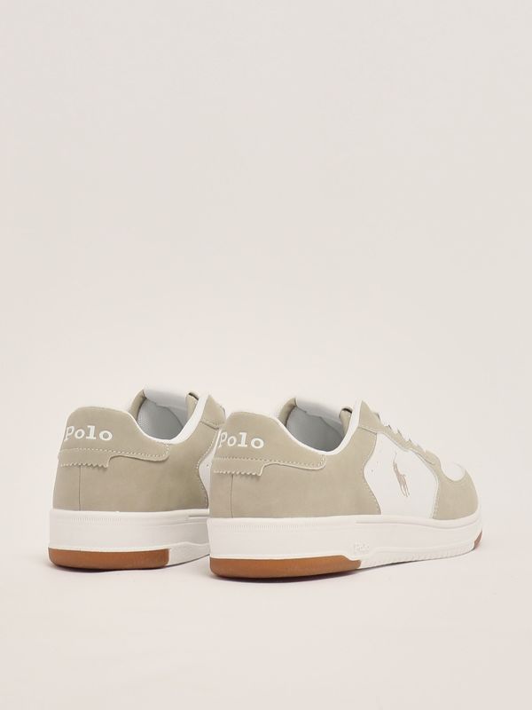 3. Sneakers bambino in simil pelle Bianco-Beige Polo Ralph Lauren rl02437101
