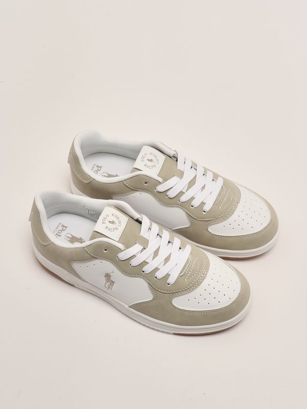 2. Sneakers bambino in simil pelle Bianco-Beige Polo Ralph Lauren rl02437101