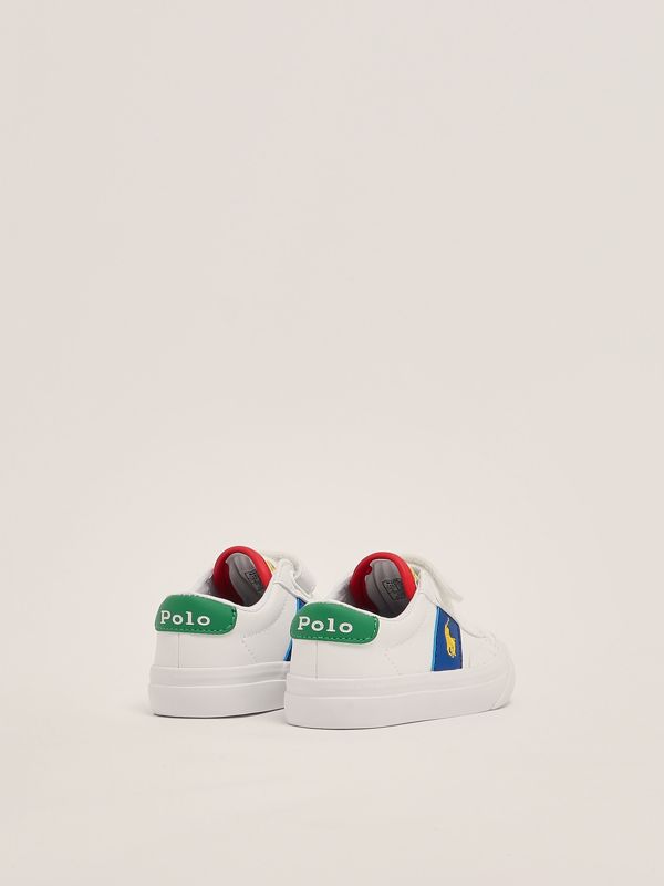 3. Baby leatherette sneakers White-Royal Polo Ralph Lauren rl02360103