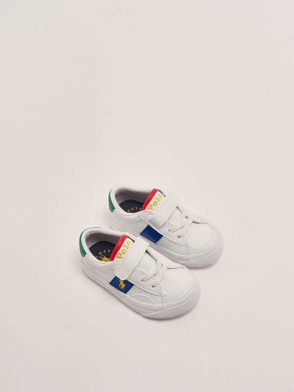 2. Baby leatherette sneakers White-Royal Polo Ralph Lauren rl02360103