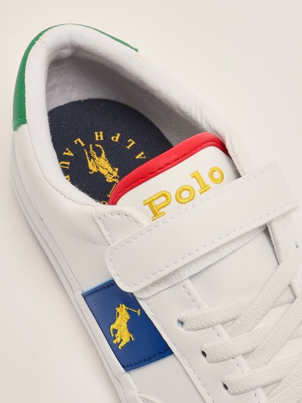 5. Child leatherette sneakers White-Royal Polo Ralph Lauren rl02450102
