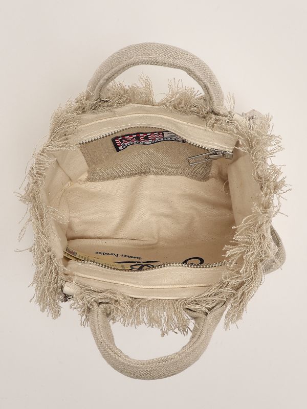 4. Mini sac en lin Vanity pour femme Biege MC2 Saint Barth vami008