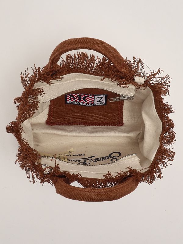 4. Mini sac en lin Vanity pour femme Marron MC2 Saint Barth vami008