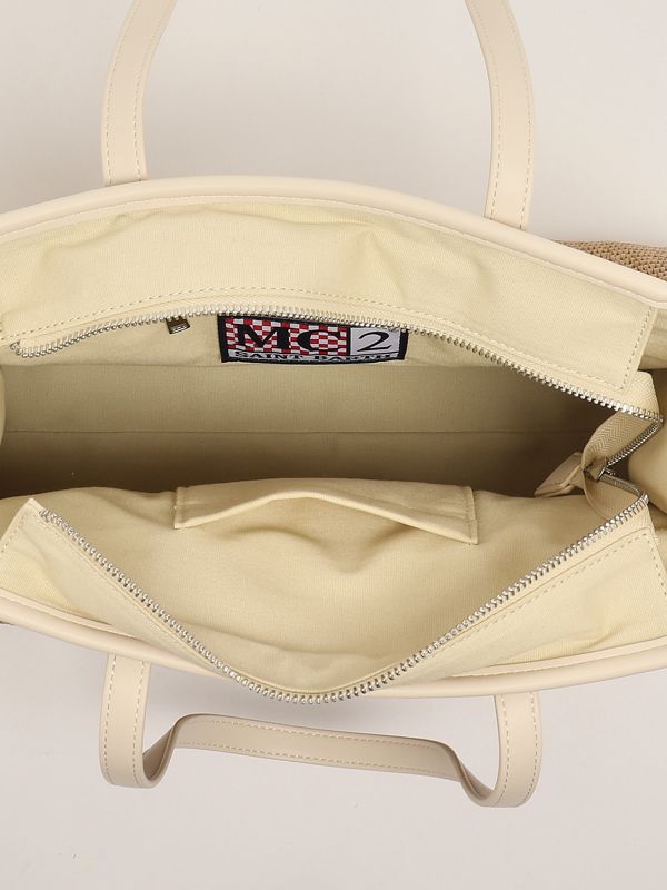 3. Sac pour femmes Vivian en raphia Blanc-Beige MC2 Saint Barth viv0007