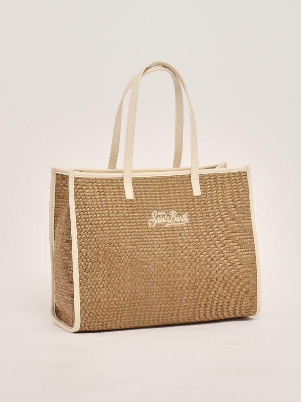 2. Sac pour femmes Vivian en raphia Blanc-Beige MC2 Saint Barth viv0007