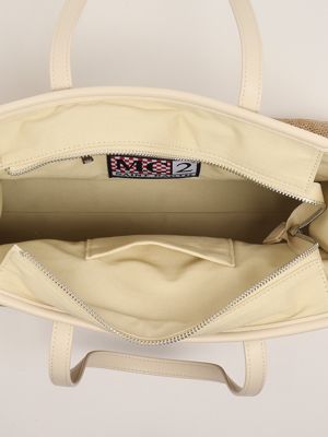 3. Sac pour femmes Vivian en raphia Blanc-Beige