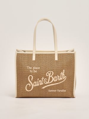1. Sac pour femmes Vivian en raphia Blanc-Beige