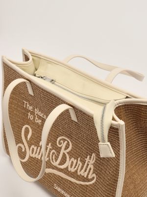4. Sac pour femmes Vivian en raphia Blanc-Beige