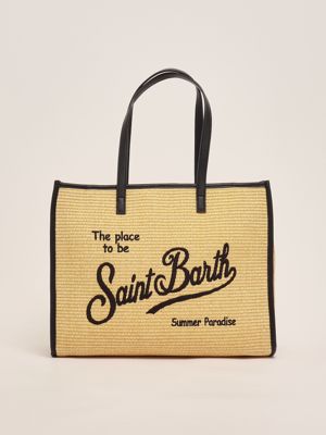 1. Sac pour femmes Vivian en raphia Noir-Beige