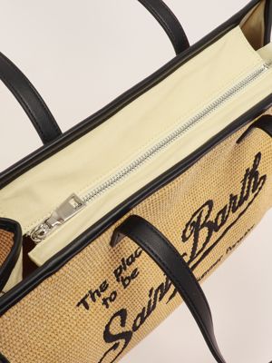 4. Sac pour femmes Vivian en raphia Noir-Beige