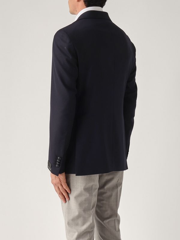 Tagliatore Vesuvio stretch virgin wool blazer for men - Navy