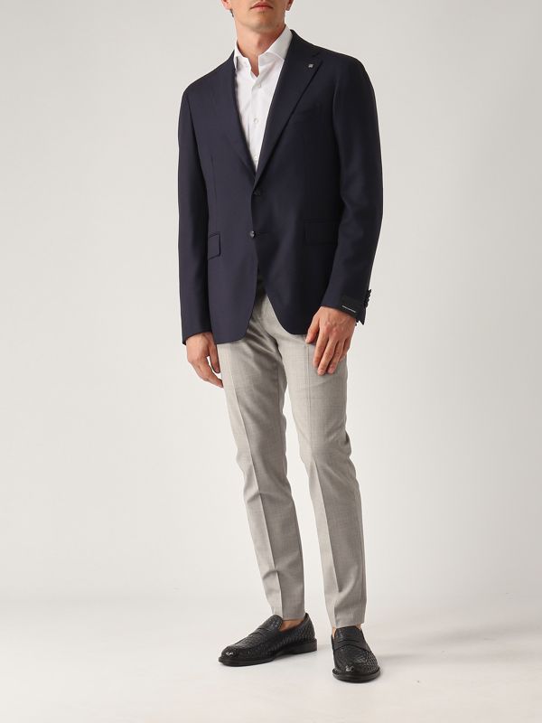 <美品>TAGLIATORE カノニコ生地 ヴェスビオ ウール スーツ 52 Tagliatore Vesuvio stretch virgin wool blazer for men - Navy