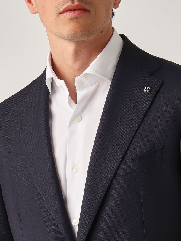 Tagliatore Vesuvio stretch virgin wool blazer for men - Navy
