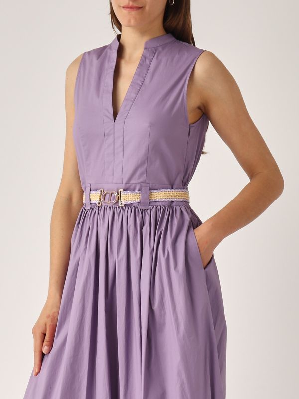 4. Vestido de mujer de algodón elástico Lavanda Twinset 251tt2101