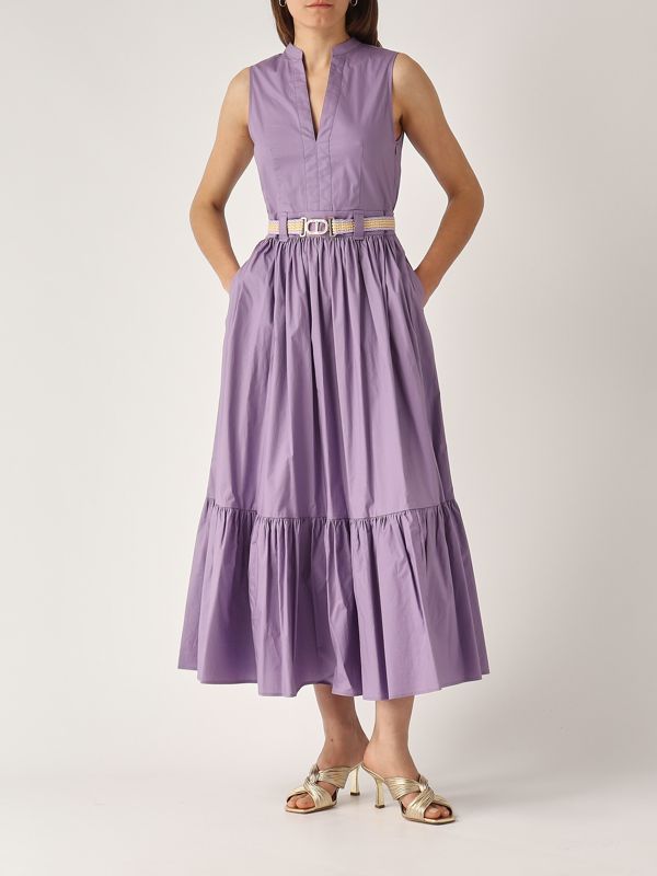 5. Vestido de mujer de algodón elástico Lavanda Twinset 251tt2101
