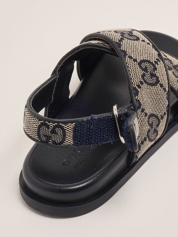 5. Sandalo neonato in canvas Beige-Blu Gucci 812671hwk20