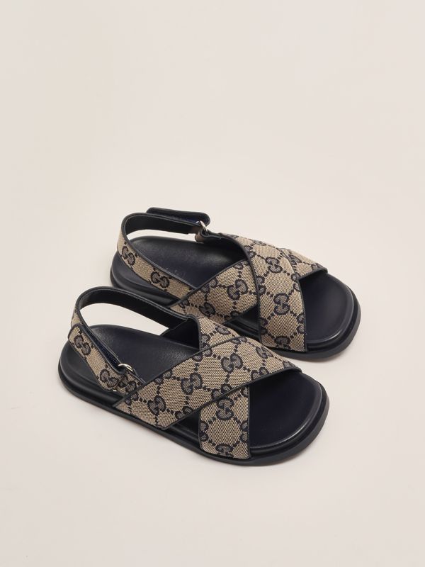 2. Sandalo bambina in canvas Beige-Blu Gucci 812672hwk20