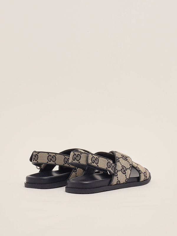 3. Sandalo bambina in canvas Beige-Blu Gucci 812672hwk20