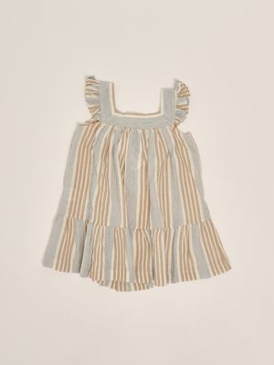 2. Miriam cotton and viscose newborn dress White-Beige
