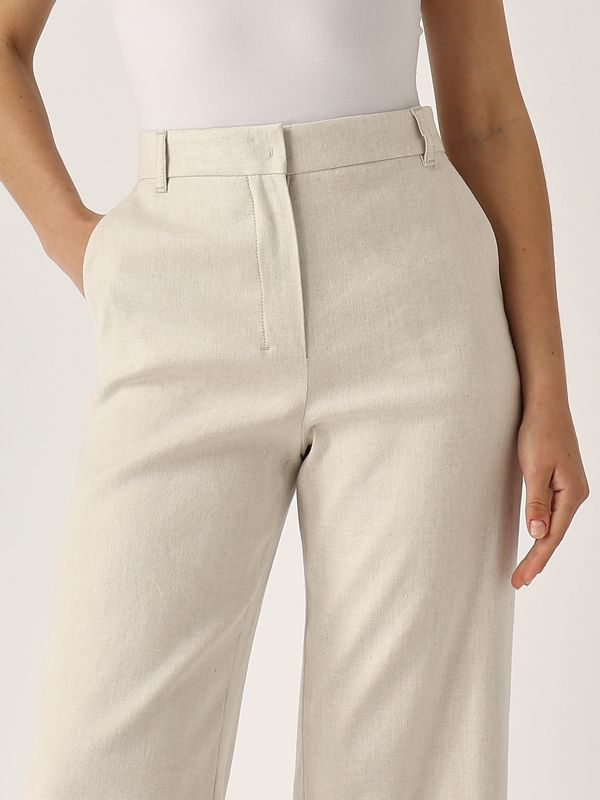 4. Pantalon femme Toby, lin et modal stretch Ciment S Max Mara 2519131053600