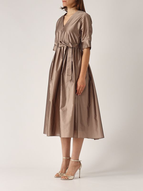 S Max Mara Purple silk-blend women's dress - Bronze | Caposerio.com