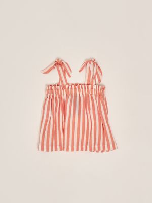 Baumwollbluse Adela für Neugeborene Weiß-Koralle 1+ in the family