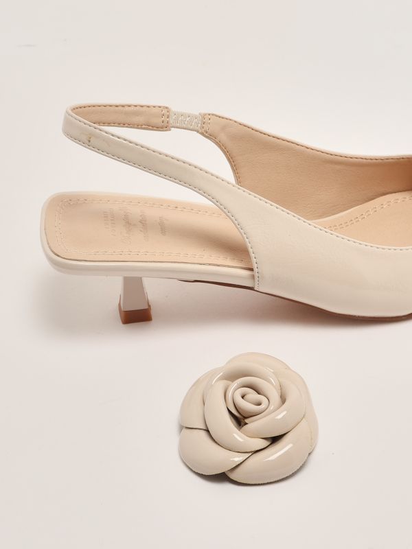 5. Abuja women's slingback in patent leather Cream Twentyfourhaitch sh395