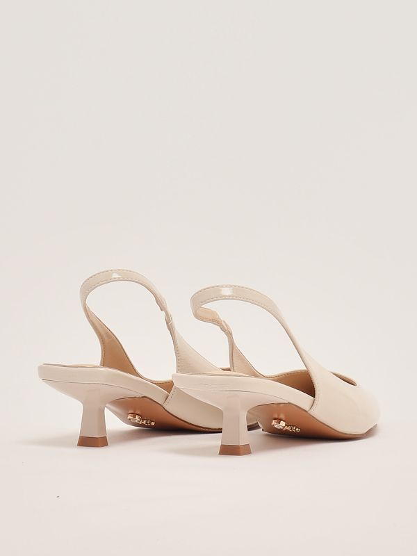 3. Abuja women's slingback in patent leather Cream Twentyfourhaitch sh395