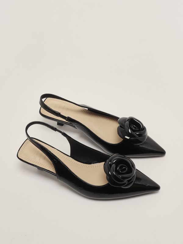 2. Abuja women's slingback in patent leather Black Twentyfourhaitch sh395