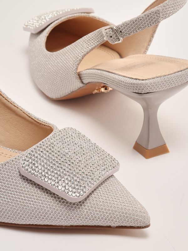 4. Women's slingback Gemini with rhinestones Nude Twentyfourhaitch sh216