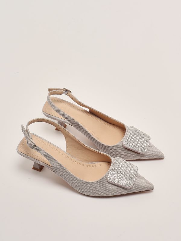 2. Women's slingback Gemini with rhinestones Nude Twentyfourhaitch sh216