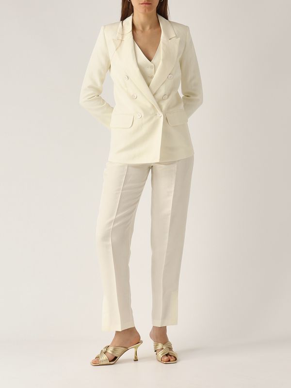 5. Fellini women's linen-blend vest Chalk Nenette fellini