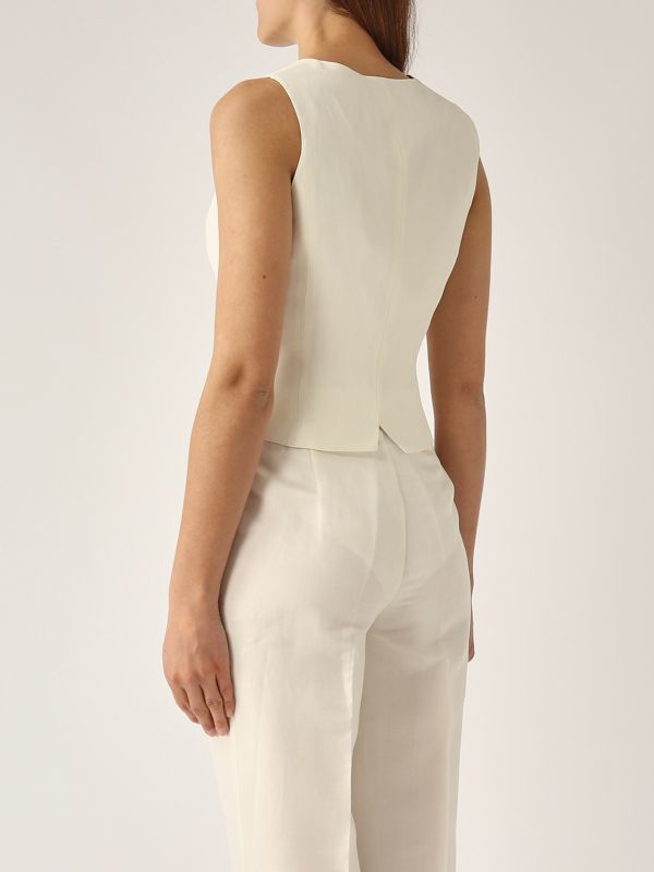 3. Fellini women's linen-blend vest Chalk Nenette fellini
