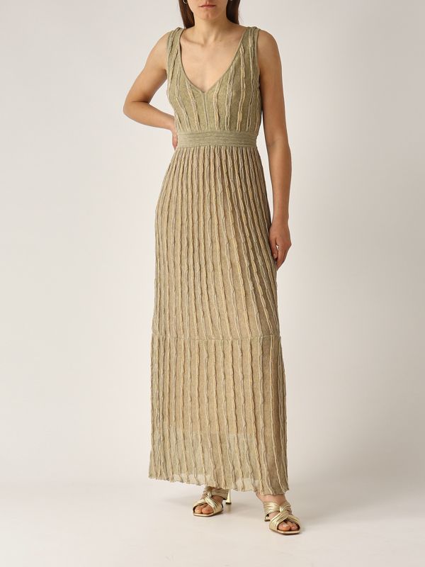 5. Bauchfreies Kleid für Frauen aus Lurexstrick Gold Nenette tummy
