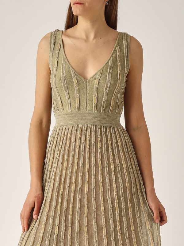 Nenette Tummy women's lurex knit dress - Gold | Caposerio.com