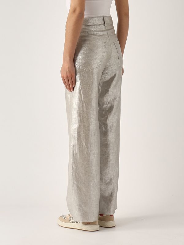 Malika women's linen pants 2519131133600 Silver | Caposerio.com