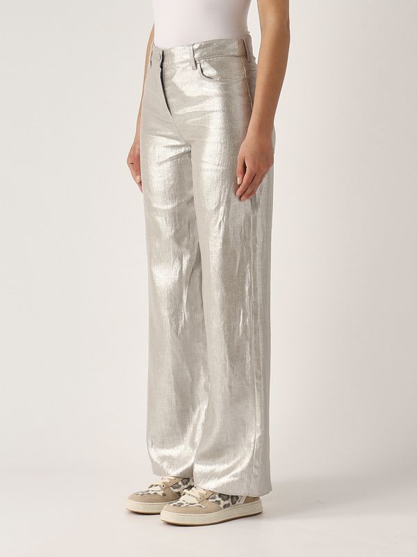 パンツ Max Mara Malika Trousers In Gold Laminated Linen Max Mara Malika Trousers In Gold Laminated Linen | THE LIST