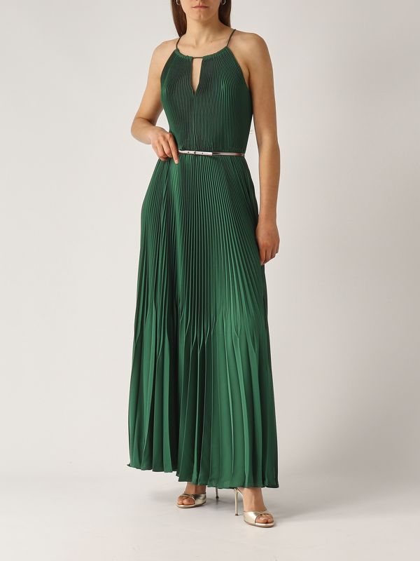5. Vestido de mujer Gersa de georgette sablé Verde Botella Max Mara Studio 2516221144600