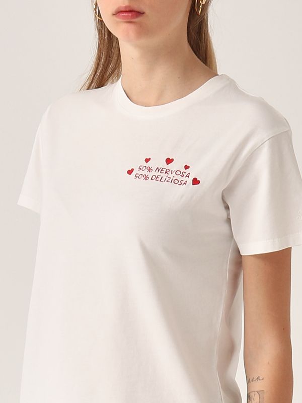 4. T-shirt donna in cotone 50 Nerv 50 Deliz 01n MC2 Saint Barth emi0001