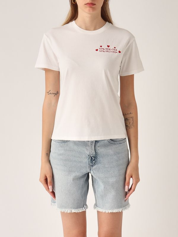 1. T-shirt donna in cotone 50 Nerv 50 Deliz 01n MC2 Saint Barth emi0001