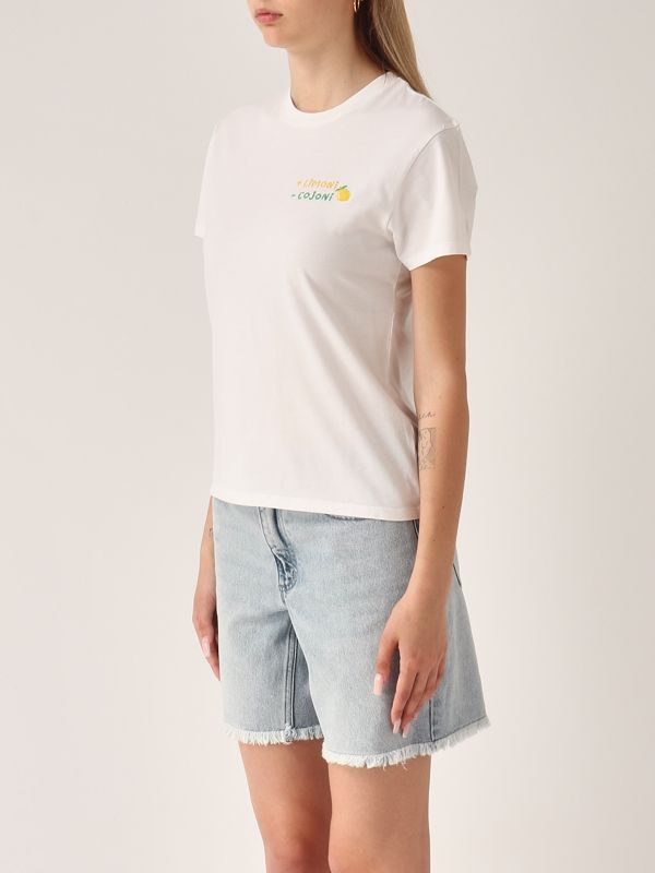 2. T-shirt donna in cotone Limoni Cojoni 01n MC2 Saint Barth emi0001