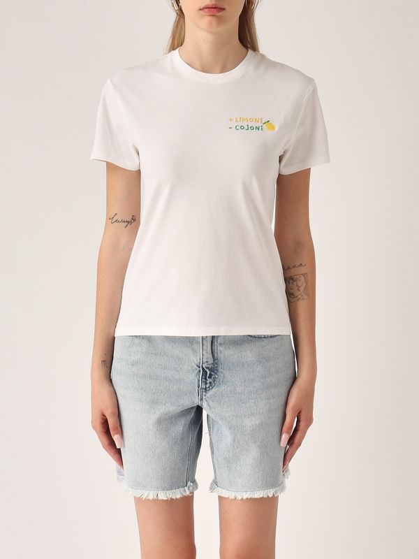 1. T-shirt donna in cotone Limoni Cojoni 01n MC2 Saint Barth emi0001