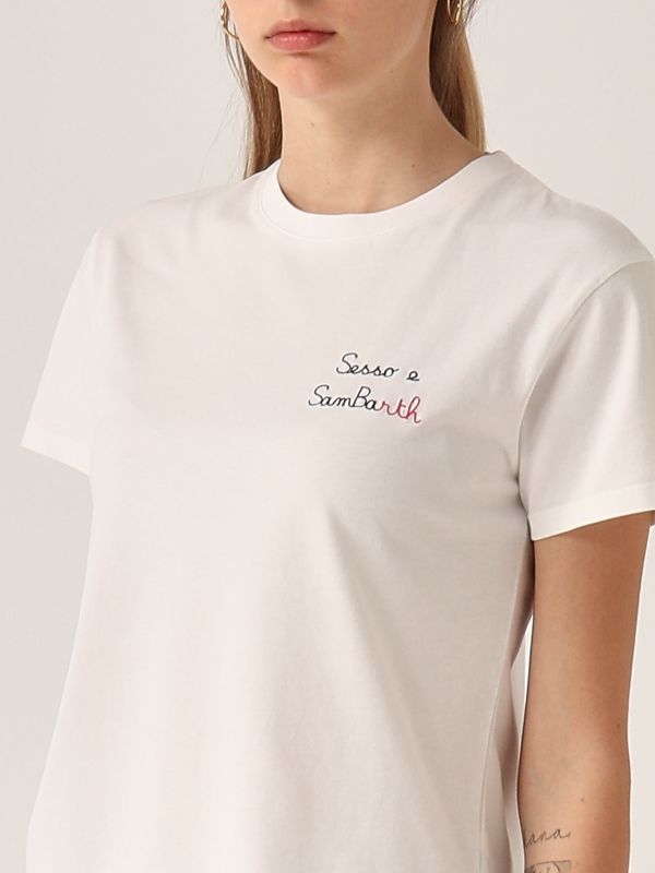 4. T-shirt donna in cotone Sambarth 01n MC2 Saint Barth emi0001