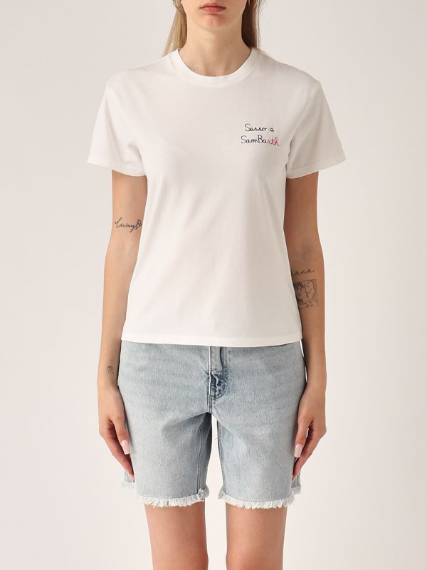 1. T-shirt donna in cotone Sambarth 01n MC2 Saint Barth emi0001