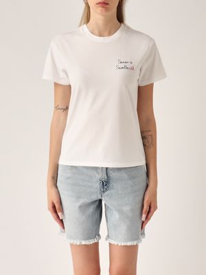 Elisabetta Franchi cotton T-shirt with rhinestones for women