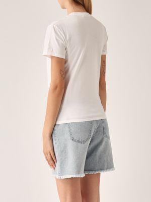 3. T-shirt donna in cotone Spritz Queen 01n Strass