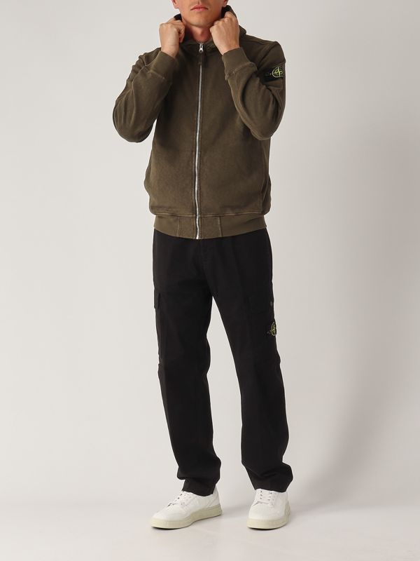 Felpa cotone leggera uomo con zip cappuccio tinta unita - GIALLO OCRA