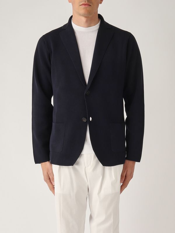 Filippo de Laurentiis Men's cardigan in Milan stitch - Navy