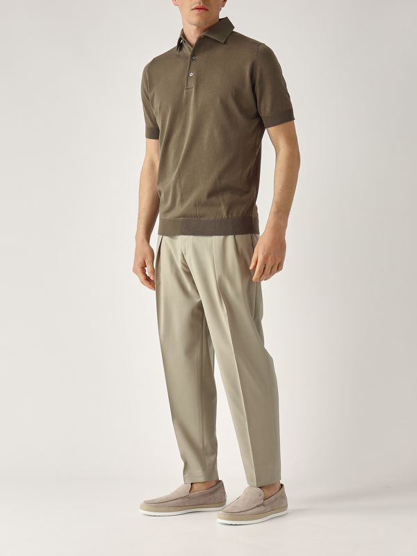 FILIPPO DE LAURENTIIS crepe cotton ポロ Filippo De Laurentiis Polo Luxury in Cotton Crepe White – IMaurizio