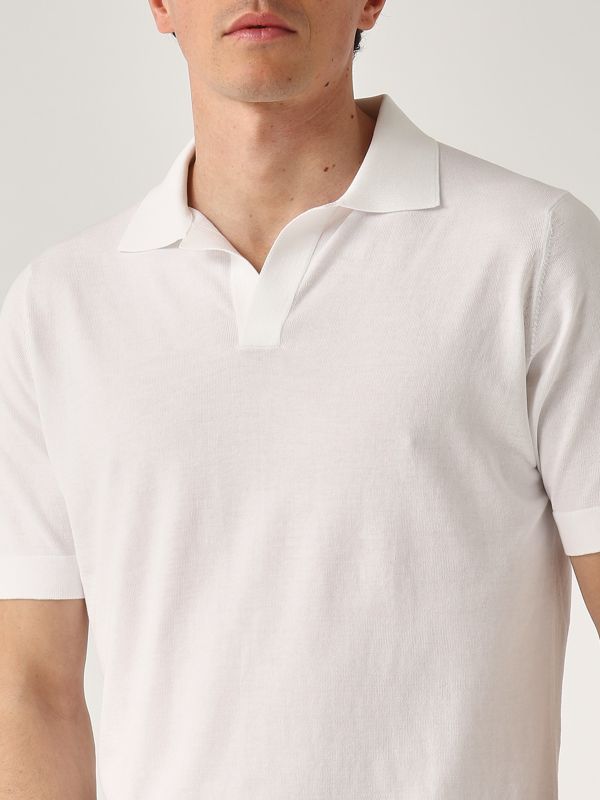 4. Cotton polo shirt for men Optical White Filippo de Laurentiis pl0mcskcr14r